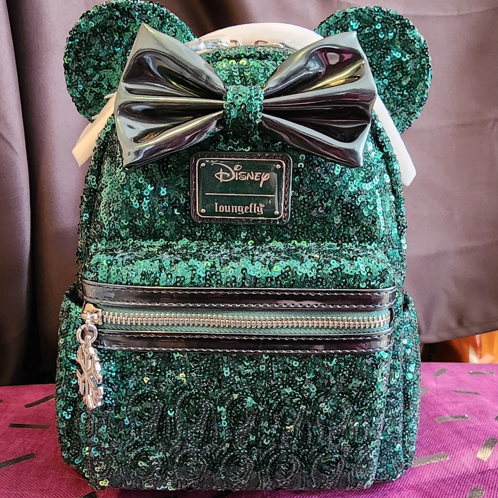 BNWT Limited Edition Minnie Emerald Sequin Mini Backpack